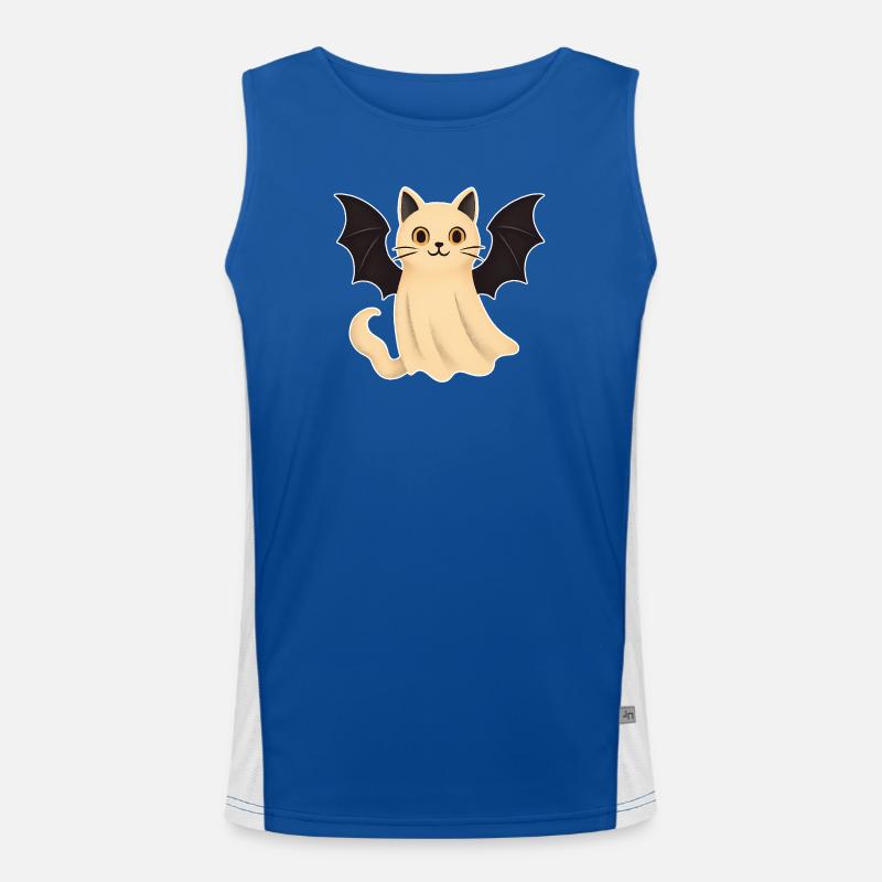 Cuddly cat with bat wings Men's Functional Contrast Tank Top 