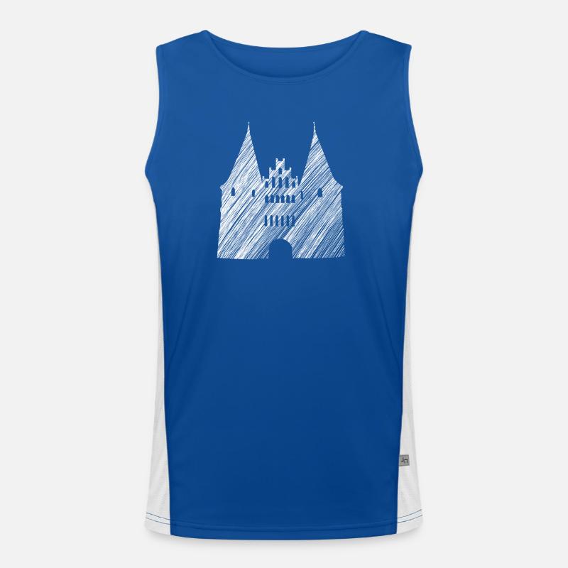 Landmark Lübeck: Holsten Gate Graphic White Men's Functional Contrast Tank Top 