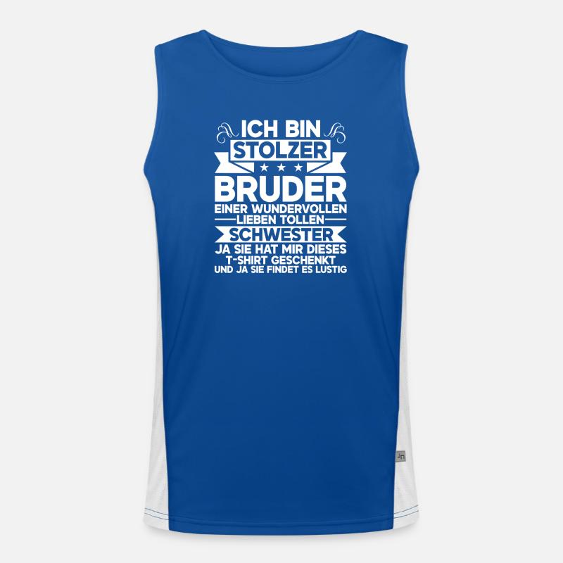 Stolzer Bruder Einer Wundervollen Schwester Funktionelles Kontrast-Tank Top für Männer 