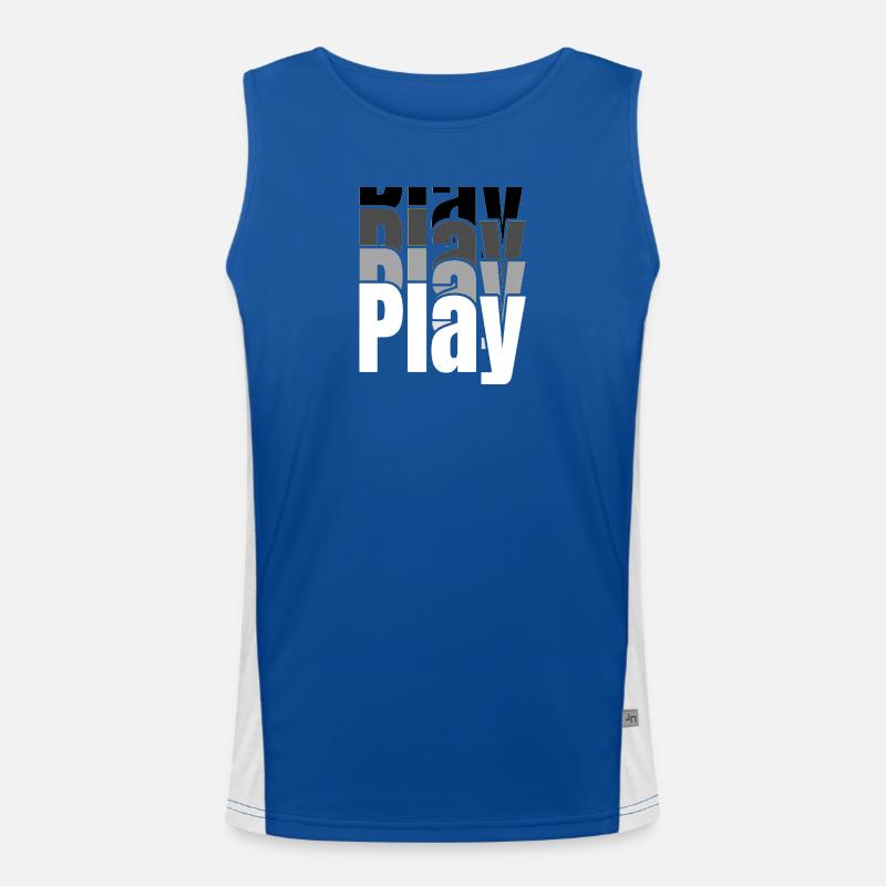 Overlapping Play Typography Men's Functional Contrast Tank Top 
