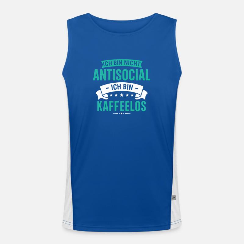 I'm not antisocial - I'm coffeeless Men's Functional Contrast Tank Top 