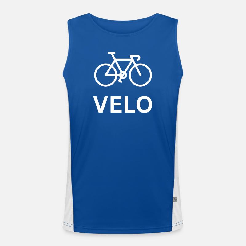 VELO - Bicycle white design Men's Functional Contrast Tank Top 
