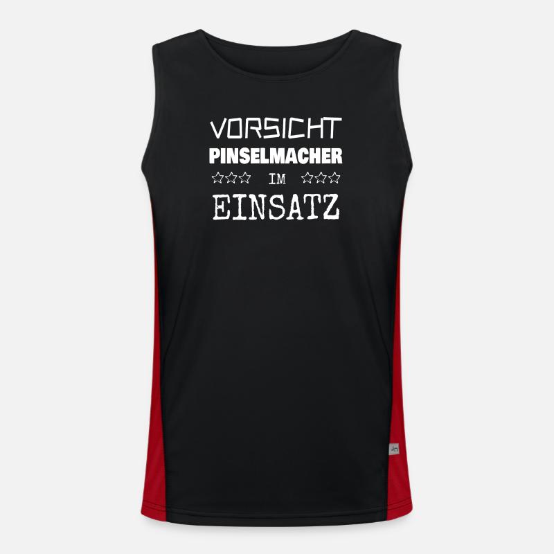 Brush maker as a vocation - Men's Functional Contrast Tank Top  - black/red