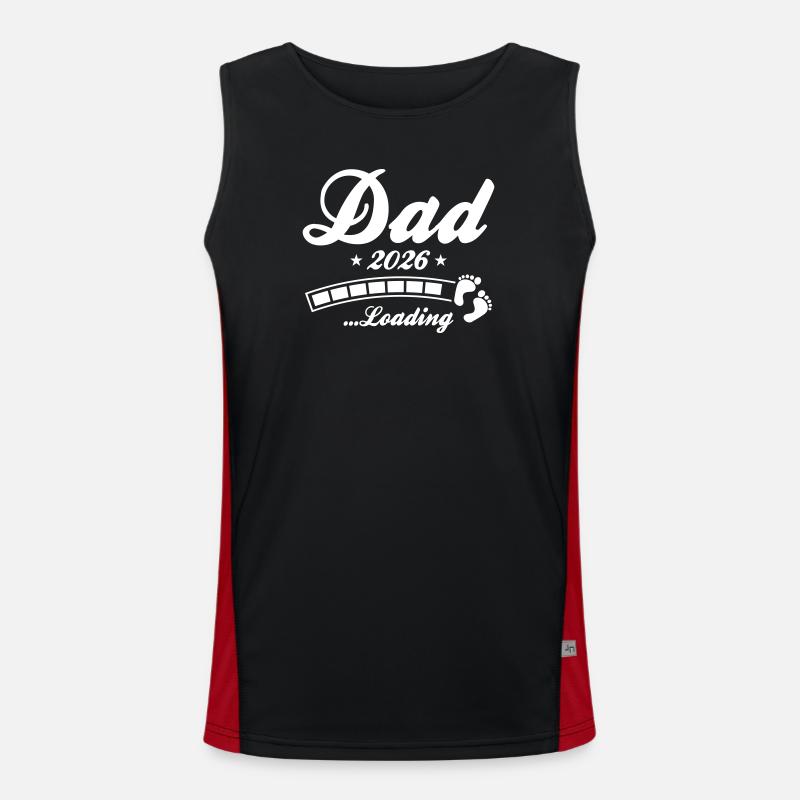 Dad 2026 Loading Papa - Men's Functional Contrast Tank Top  - black/red