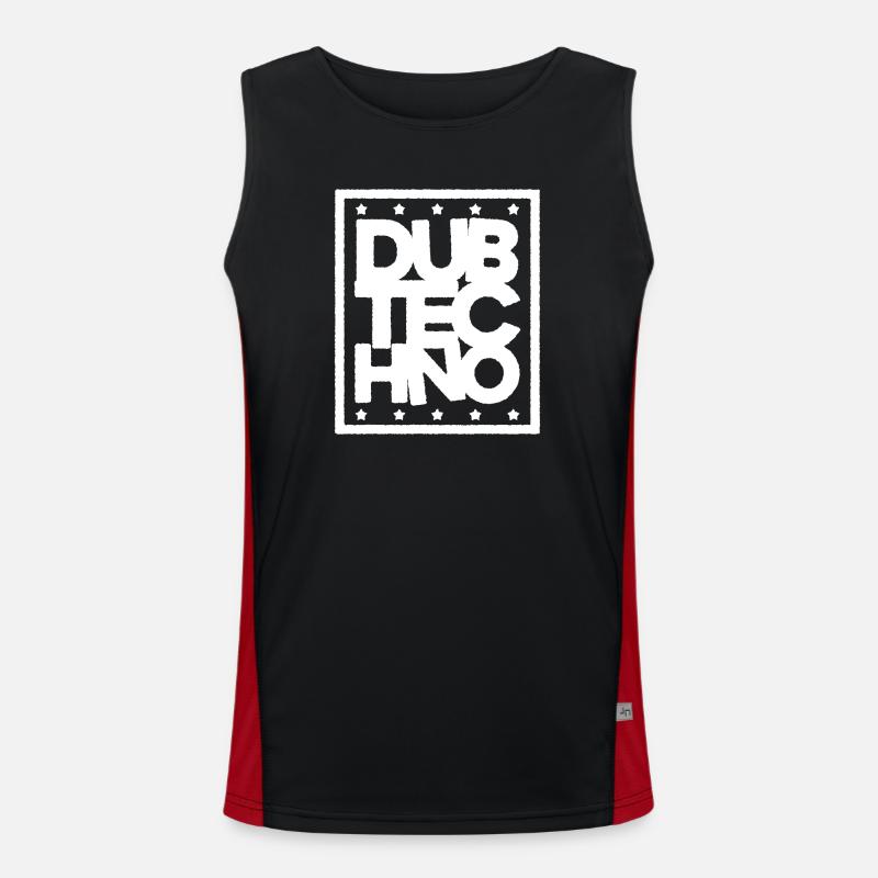 Dub Techno Light Edition - Men's Functional Contrast Tank Top  - black/red
