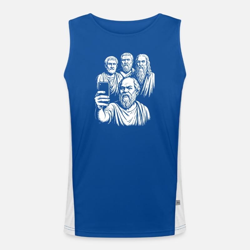 Altgriechische Philosophen Selfie Funktionelles Kontrast-Tank Top für Männer 