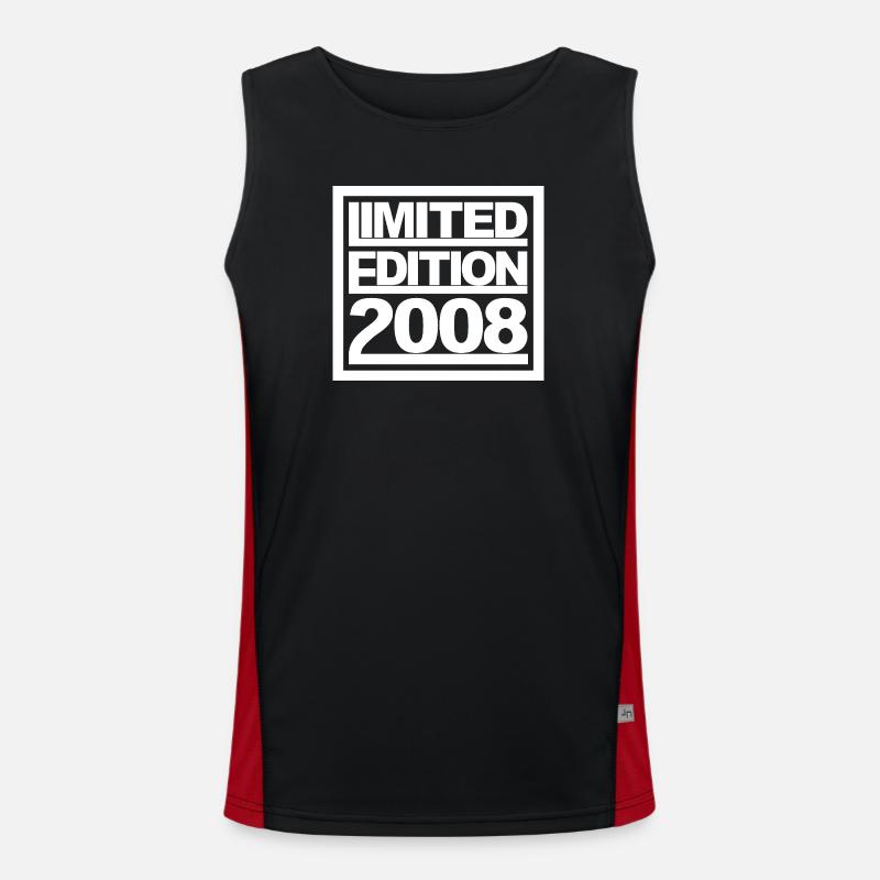 Edition Limitée 2008 Design Anniversaire - Débardeur respirant contrasté Homme  - noir/rouge