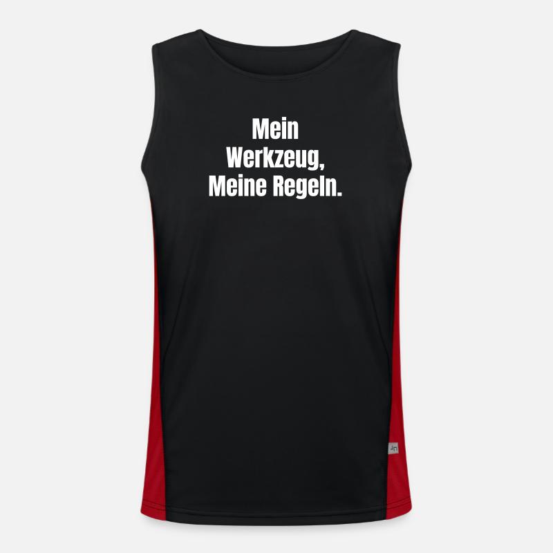 My Tools My Rules - Men's Functional Contrast Tank Top  - black/red