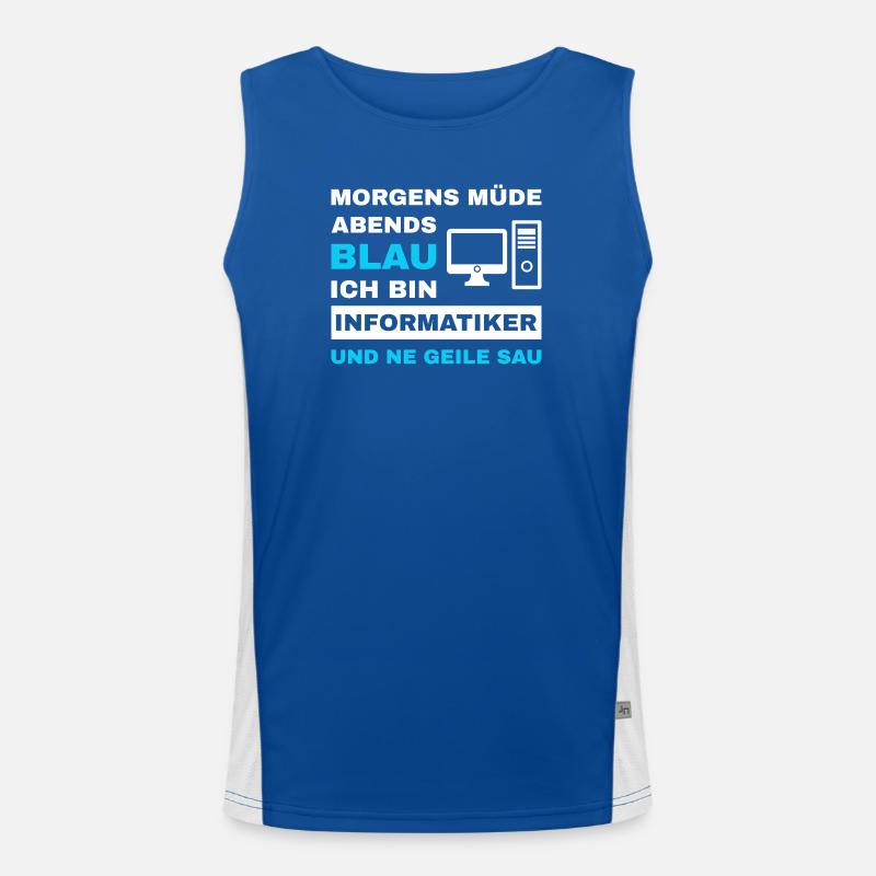 informatiker Programmierer Admin Sprüche Lustig Funktionelles Kontrast-Tank Top für Männer 