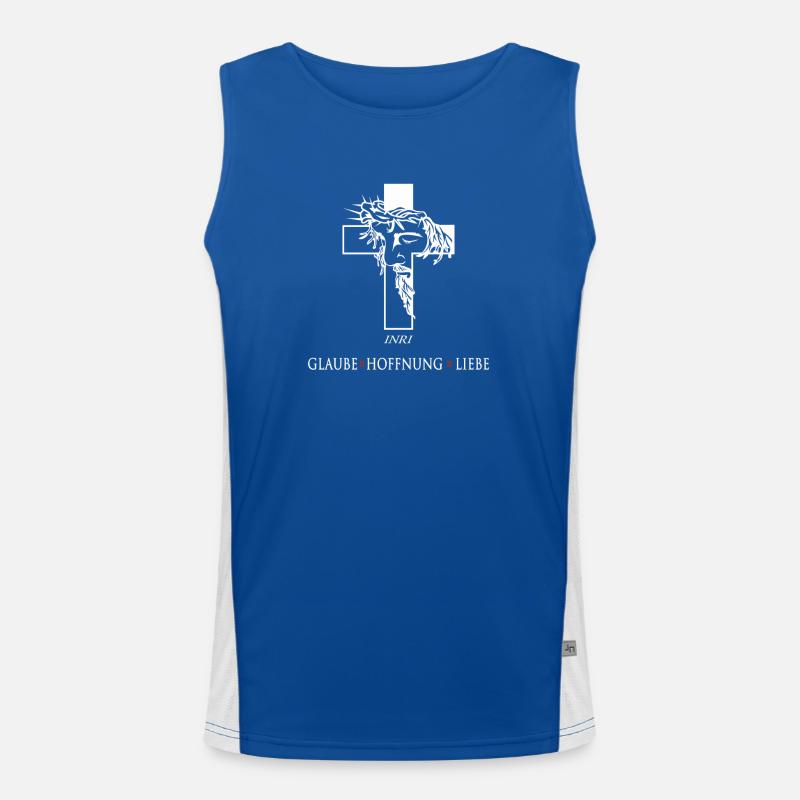 Jesus mit Dornenkrone  Funktionelles Kontrast-Tank Top für Männer 
