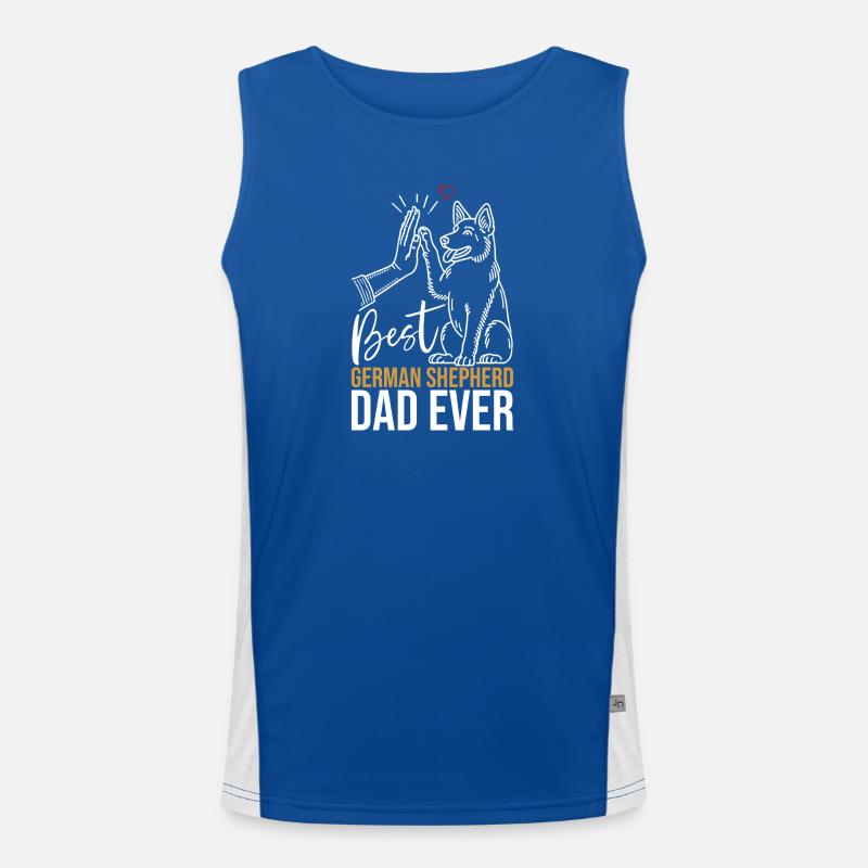 Deutscher Schäferhund Papa Vatertag Vater Funktionelles Kontrast-Tank Top für Männer 