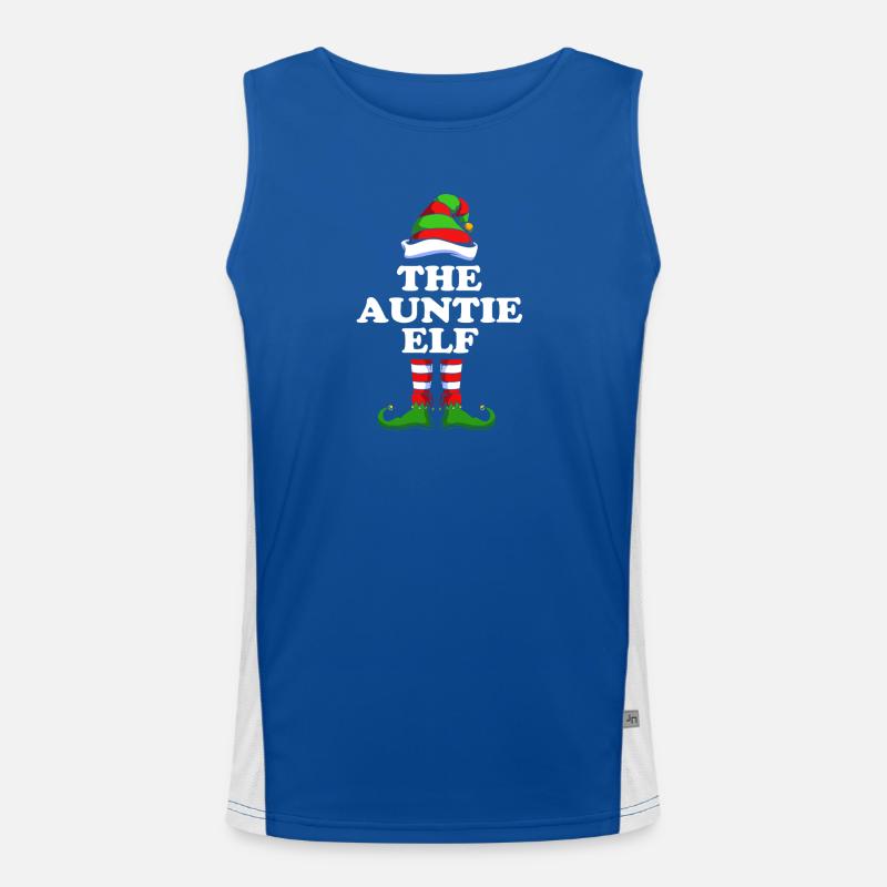 Tante Elfe Elf Weihnachtsgeschenk Funktionelles Kontrast-Tank Top für Männer 