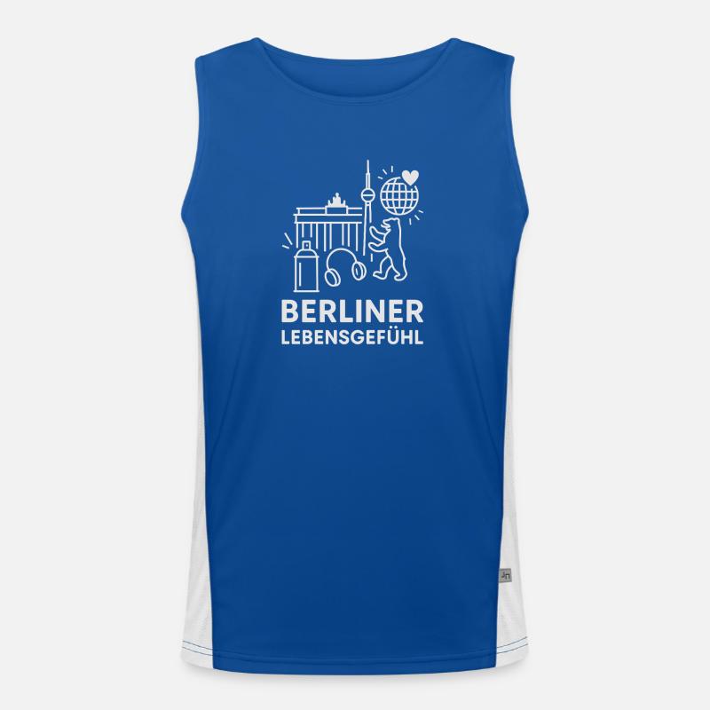 Berliner Lebensgefühl Emblem Funktionelles Kontrast-Tank Top für Männer 