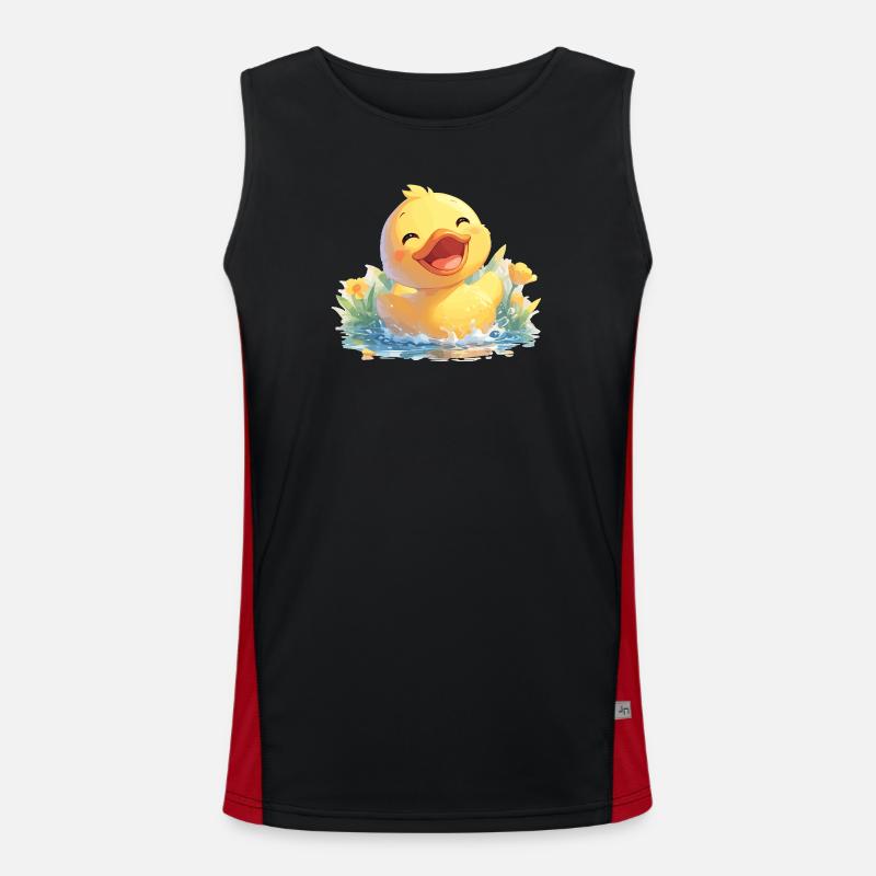 Ducks Duck - Men's Functional Contrast Tank Top  - black/red