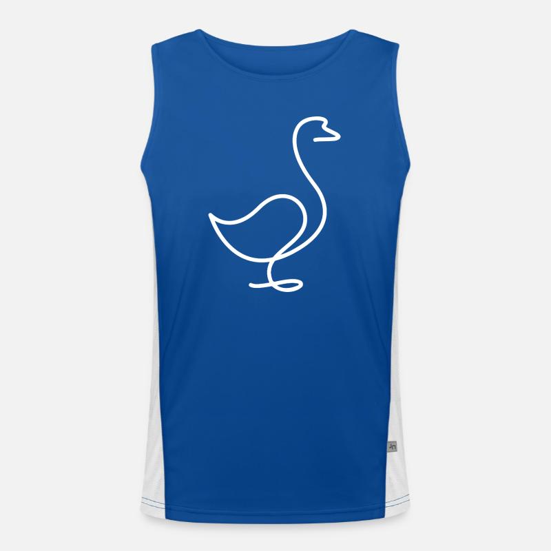 Ente oder Gans Skizze – minimalistisches Motiv Funktionelles Kontrast-Tank Top für Männer 