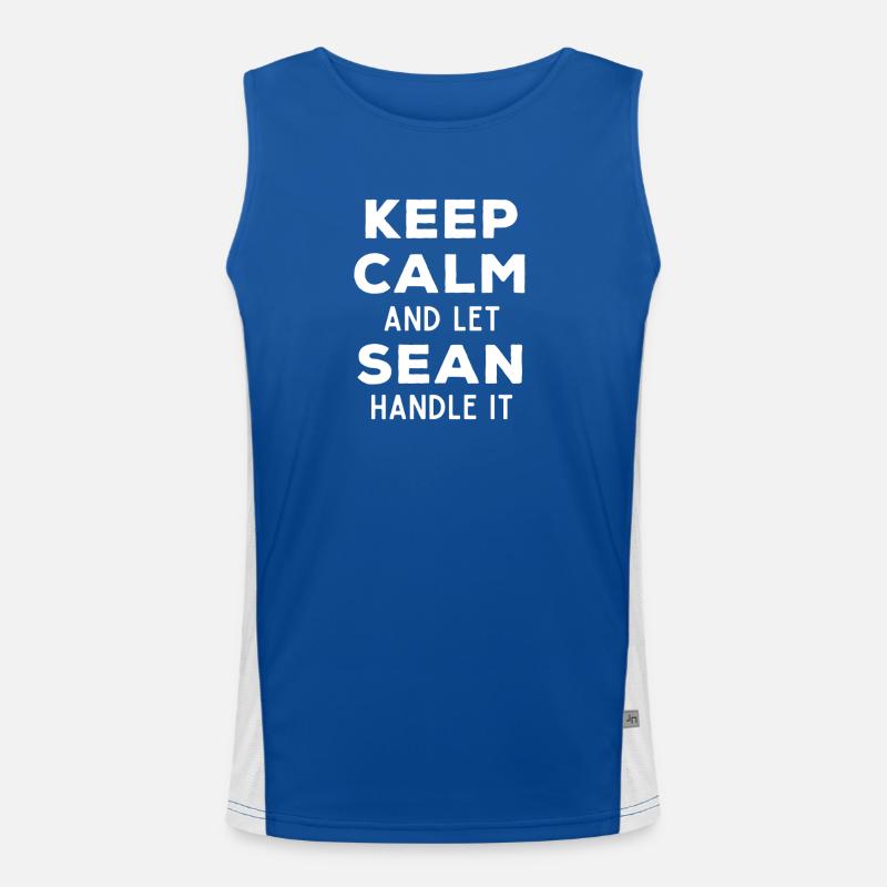 Keep Calm Lass Sean das regeln Lustiger Spruch Funktionelles Kontrast-Tank Top für Männer 