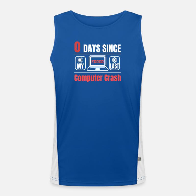 Support technique 0 jours depuis mon dernier crash sur PC Débardeur respirant contrasté Homme 