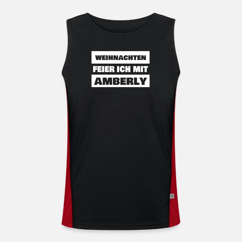 Amberly as a given name - Men's Functional Contrast Tank Top  - black/red