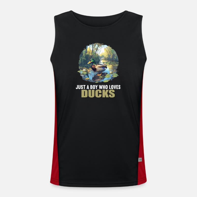 Ducks Duck - Men's Functional Contrast Tank Top  - black/red