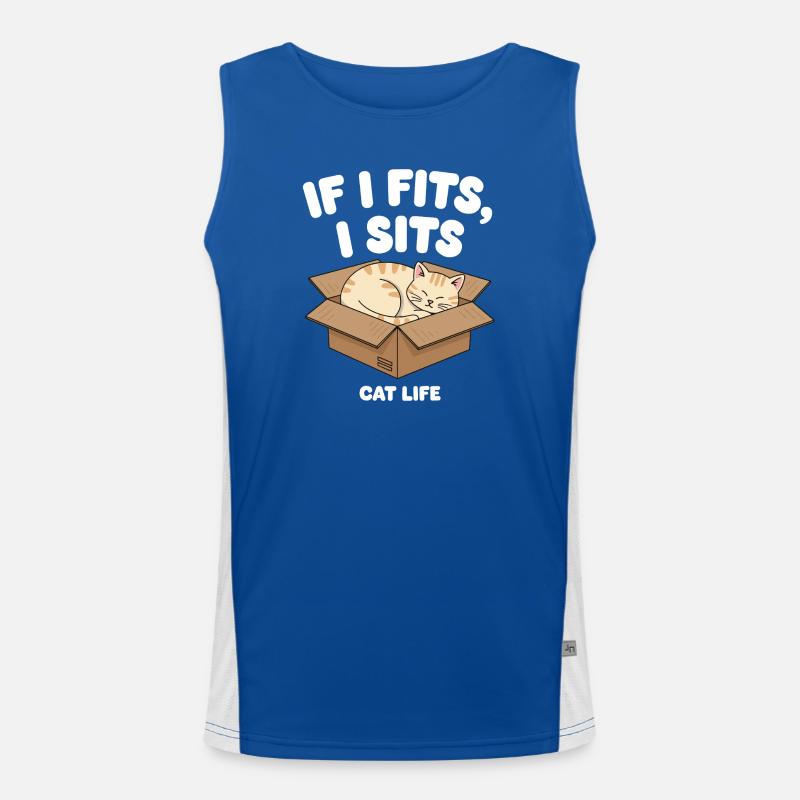 If it fits, cat sits in a box Men's Functional Contrast Tank Top 