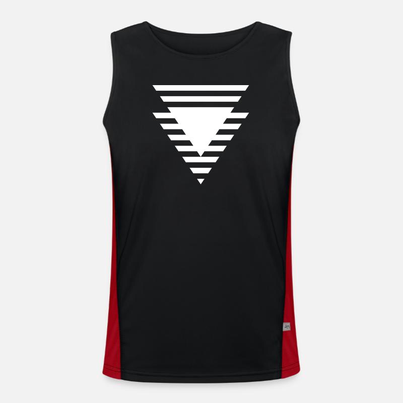 Stepped Triangular Prism - Men's Functional Contrast Tank Top  - black/red
