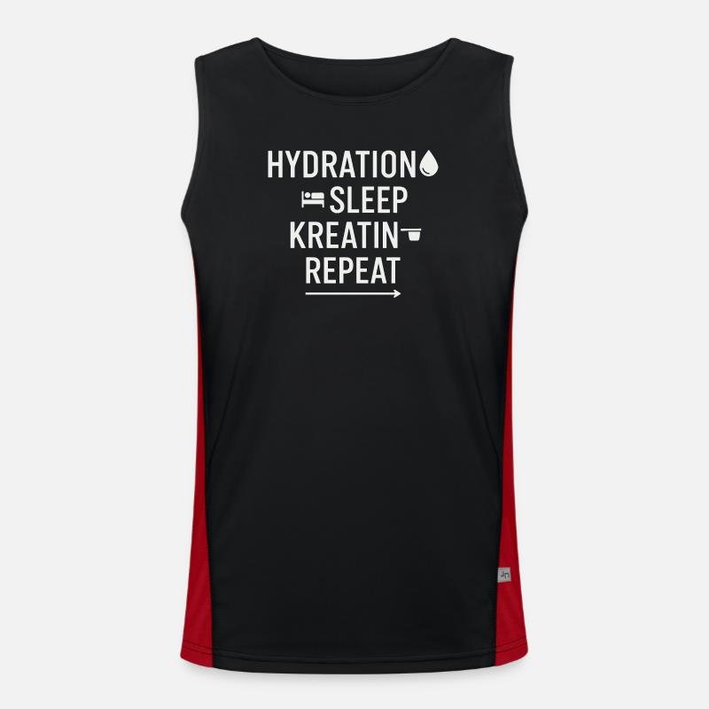 Hydration Sleep Creatine Repeat - Men's Functional Contrast Tank Top  - black/red