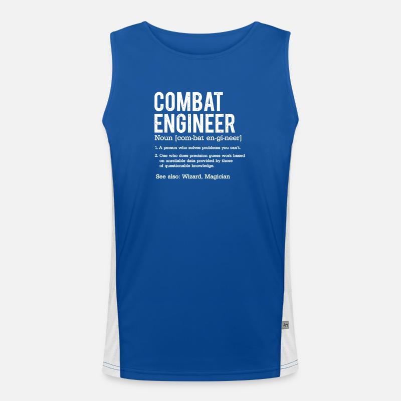 Combat Engineer Definition Veteran Humor Gift Men's Functional Contrast Tank Top 