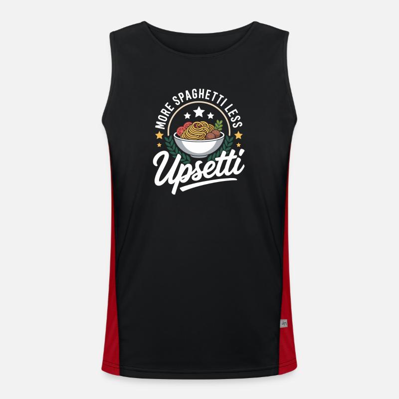 More spaghetti, less upsetti - Men's Functional Contrast Tank Top  - black/red