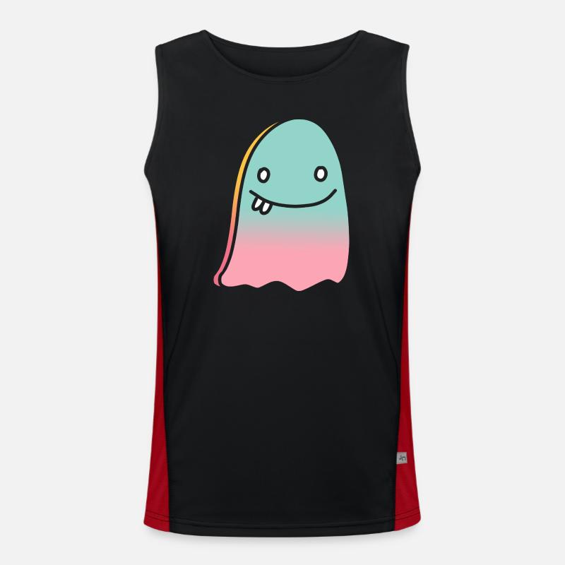 Ghost doodle gradient Men's Functional Contrast Tank Top 