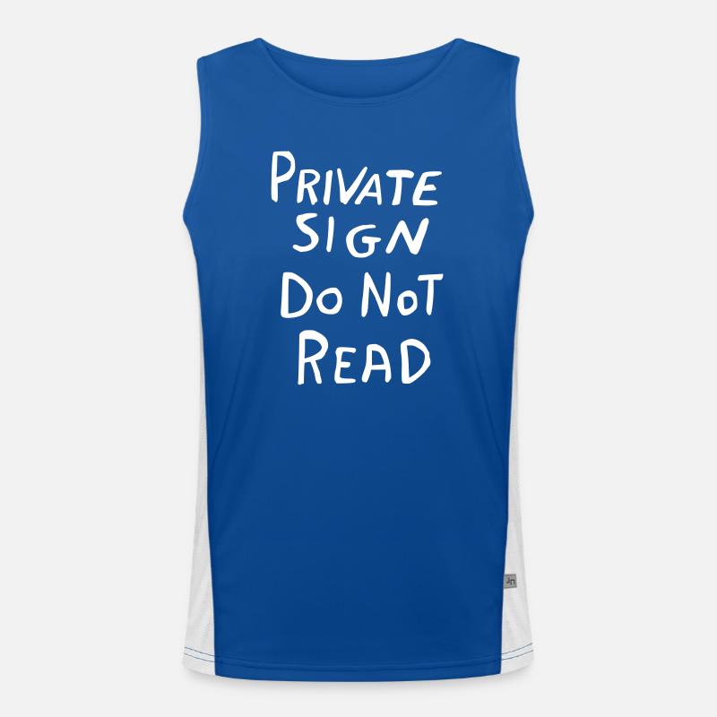 Signe privé - Conception drôle de panneau privé Débardeur respirant contrasté Homme 