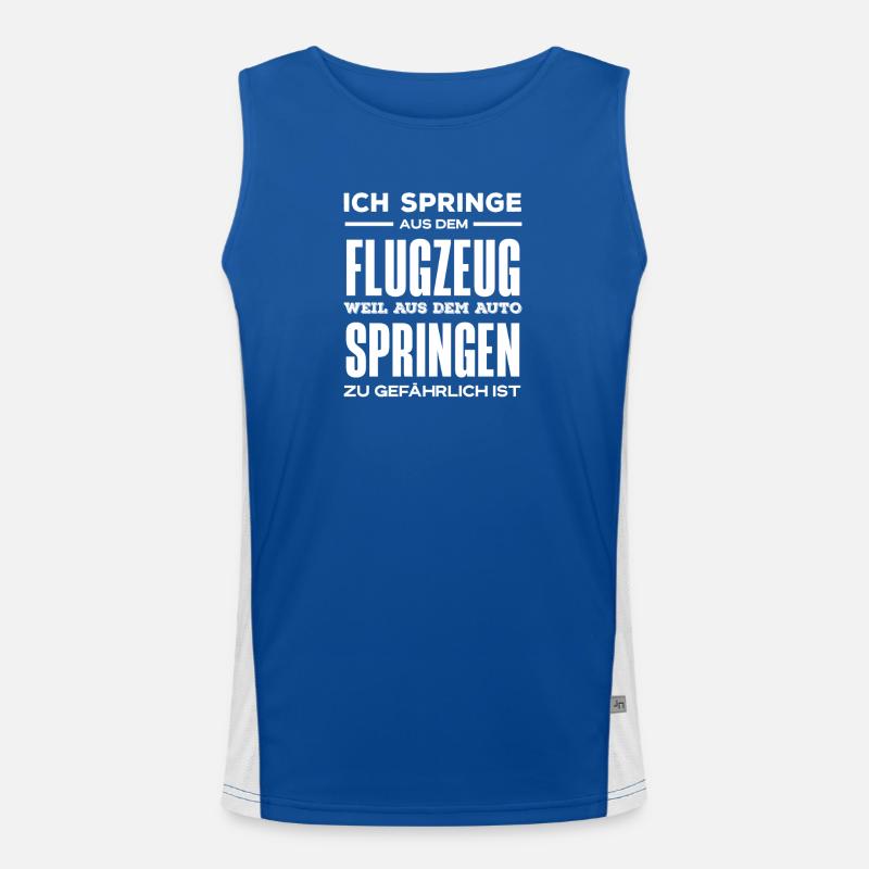Funny skydiver saying adrenaline junkie Men's Functional Contrast Tank Top 