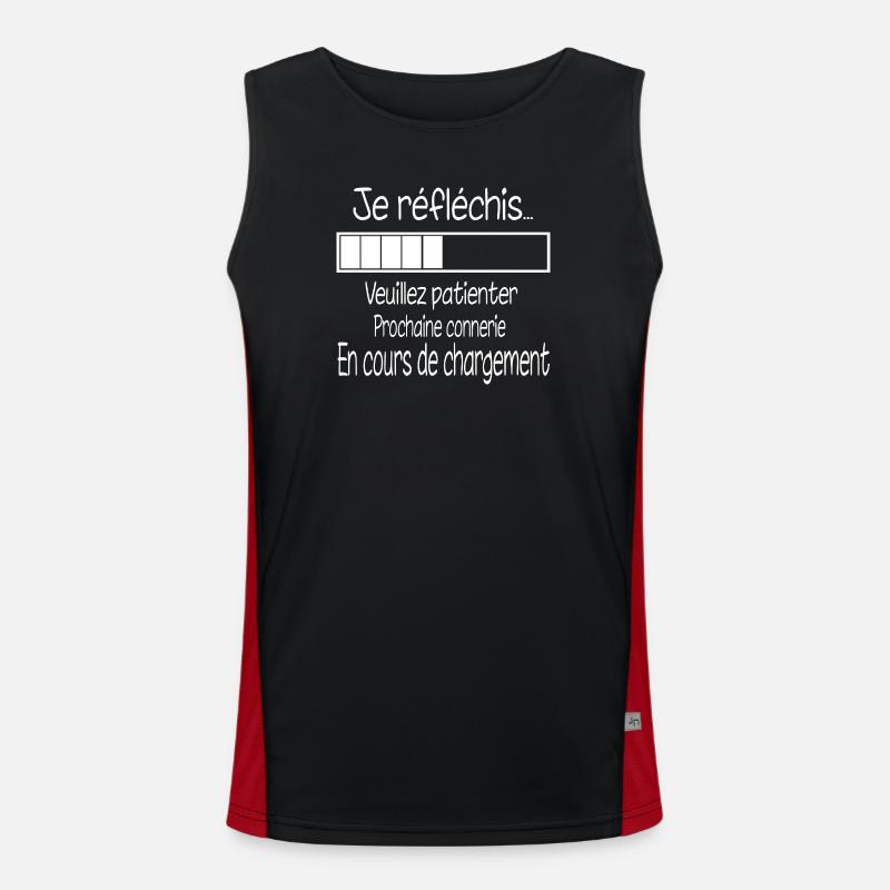 I'm thinking... Loading - Men's Functional Contrast Tank Top  - black/red
