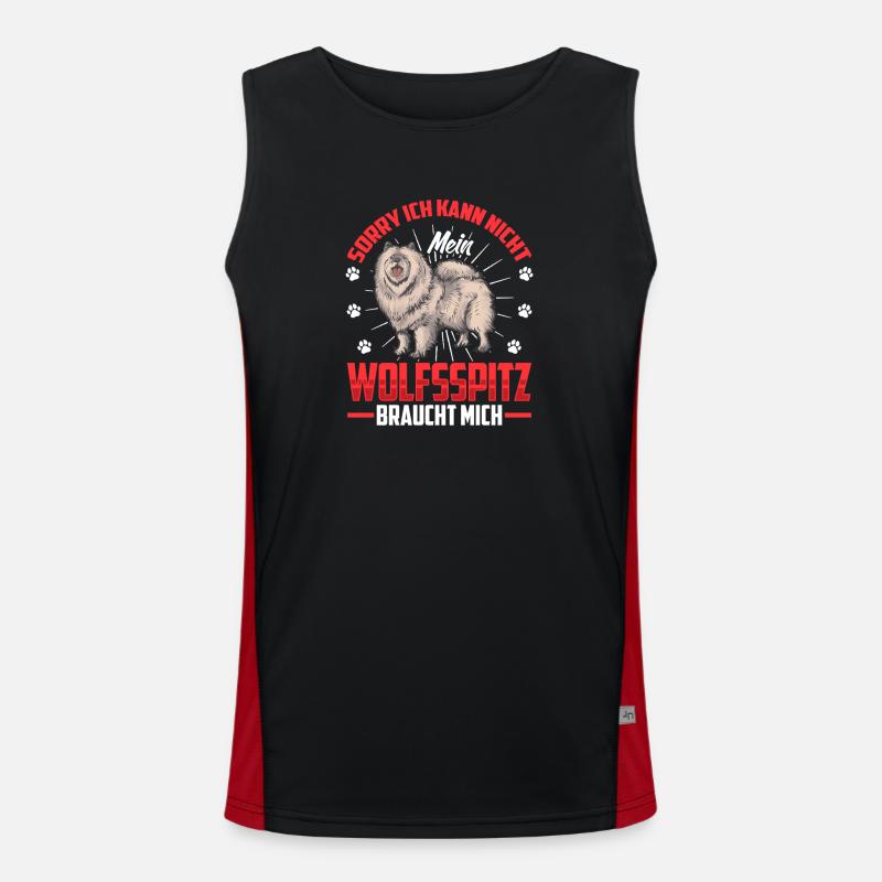 Wolfspitz needs me German Wolfspitz - Men's Functional Contrast Tank Top  - black/red