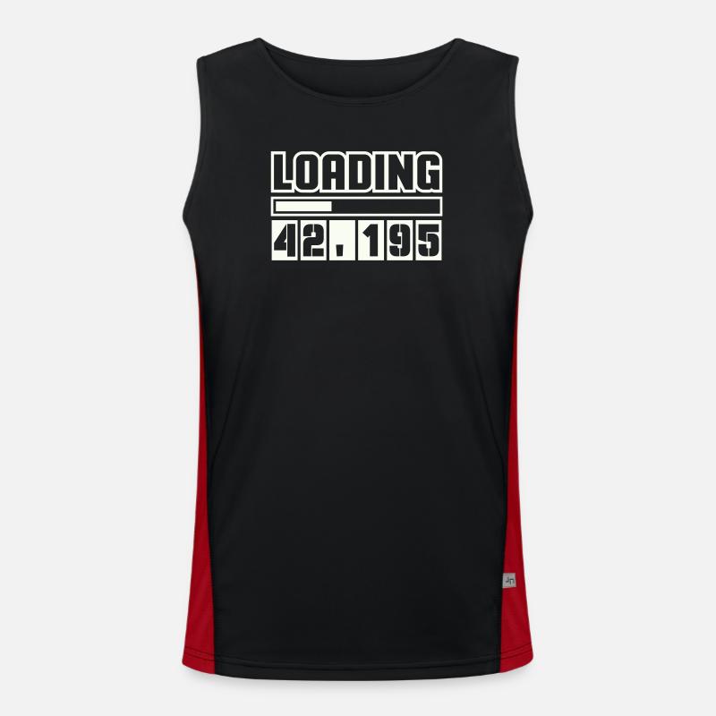 Loading 42,195 Marathon - Men's Functional Contrast Tank Top  - black/red