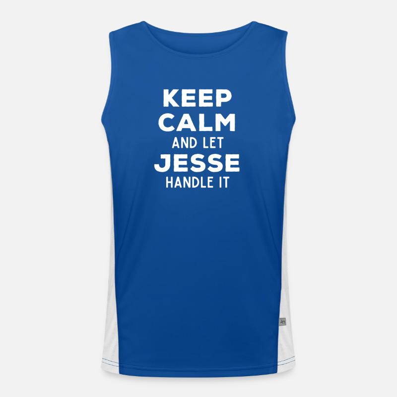 Keep Calm Lass Jesse das regeln Lustiger Spruch Funktionelles Kontrast-Tank Top für Männer 