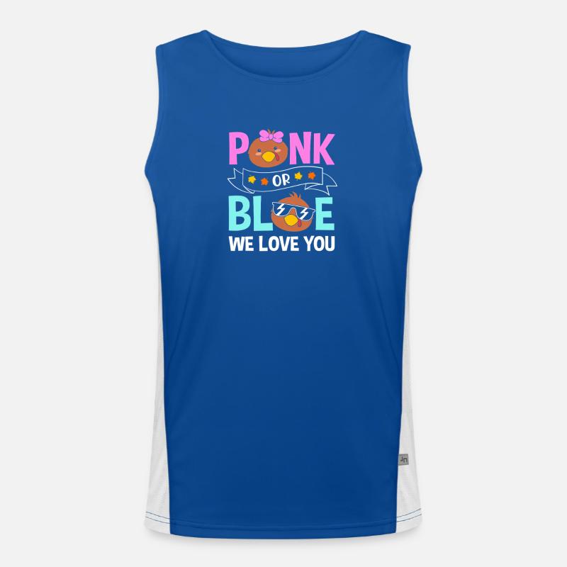 Thanksgiving Gender Reveal Werdende Mutter Funktionelles Kontrast-Tank Top für Männer 