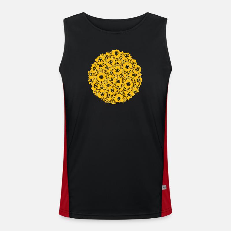 Moon Pattern - Men's Functional Contrast Tank Top  - black/red