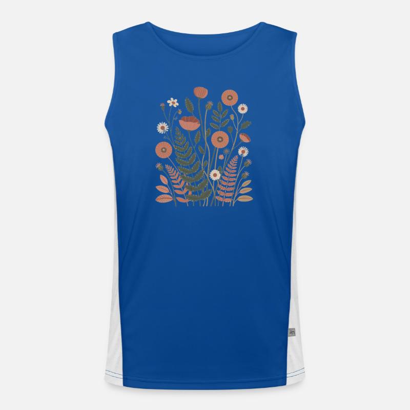 Boho Blumen – Blühende Harmonie Funktionelles Kontrast-Tank Top für Männer 