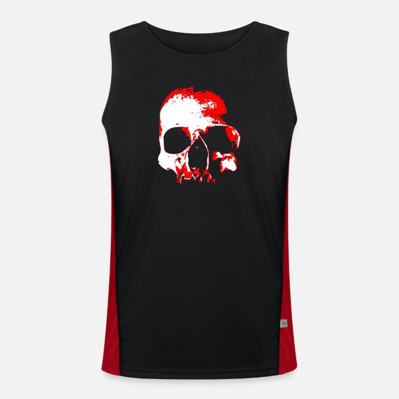 Red Skull Contrast Men's Functional Contrast Tank Top 