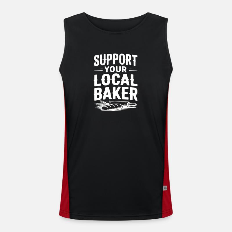 Support Your Local Baker - Men's Functional Contrast Tank Top  - black/red