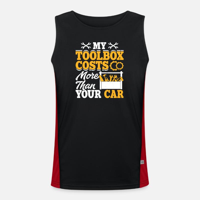 Mechanic Mechatronics Technician Screwdriver Gift - Men's Functional Contrast Tank Top  - black/red