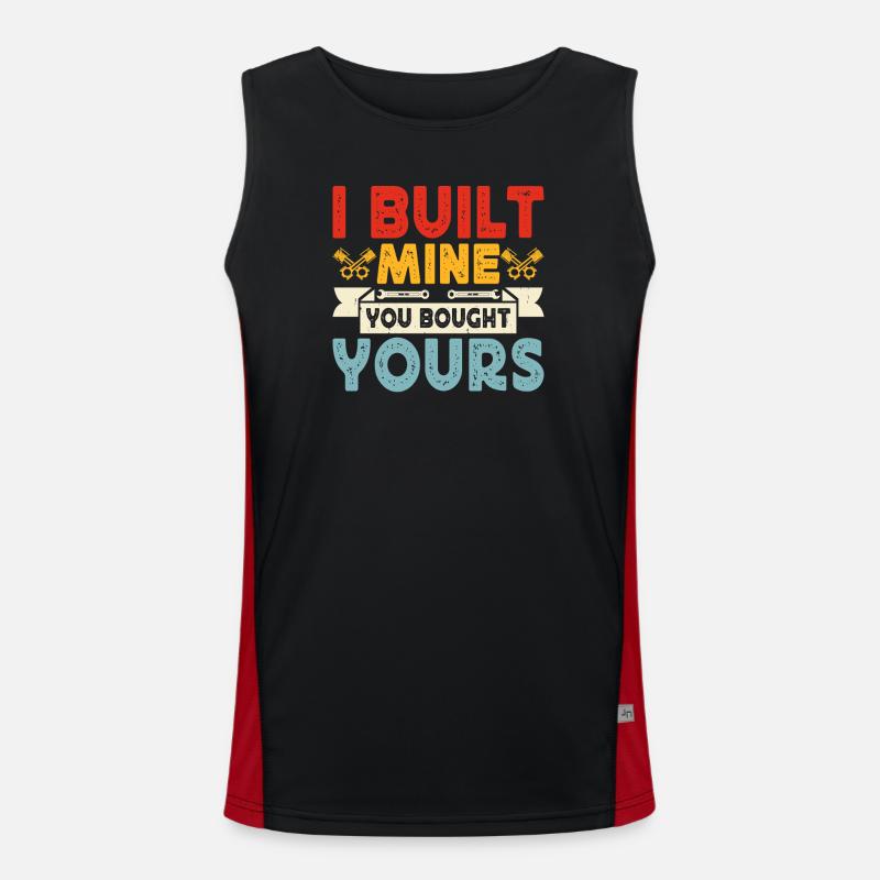 Mechanic Mechatronics Technician Screwdriver Gift - Men's Functional Contrast Tank Top  - black/red