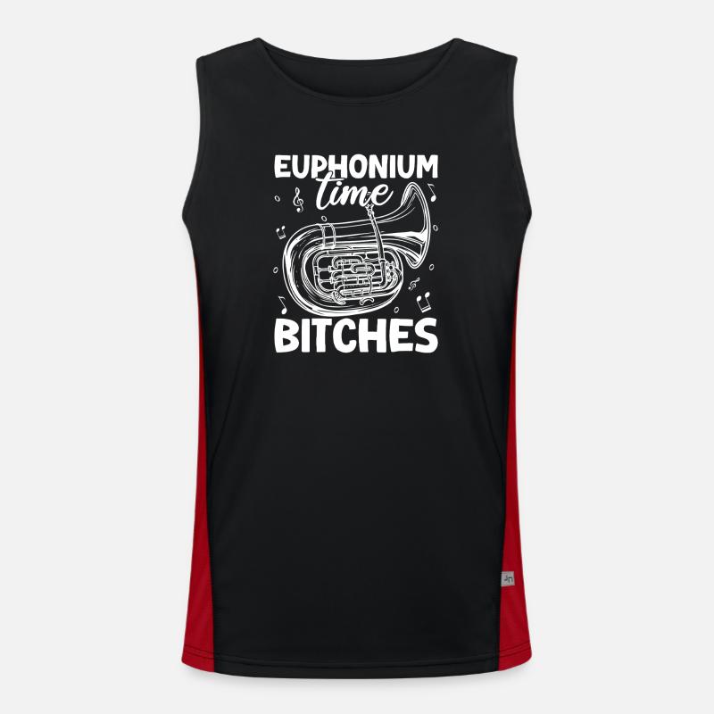 Baritone Player Time Bitches Euphonium - Men's Functional Contrast Tank Top  - black/red