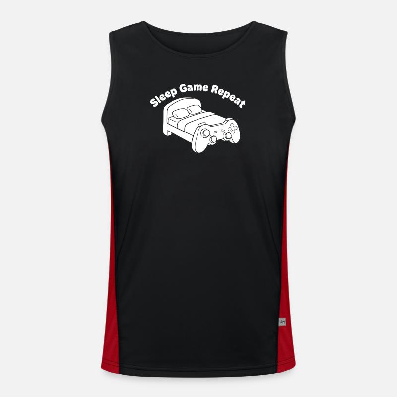 Gaming Bed Controller Design - Men's Functional Contrast Tank Top  - black/red