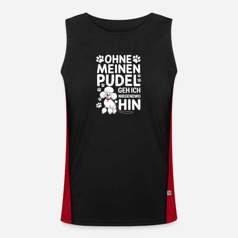 Without my poodle I'm going - Men's Functional Contrast Tank Top  - black/red