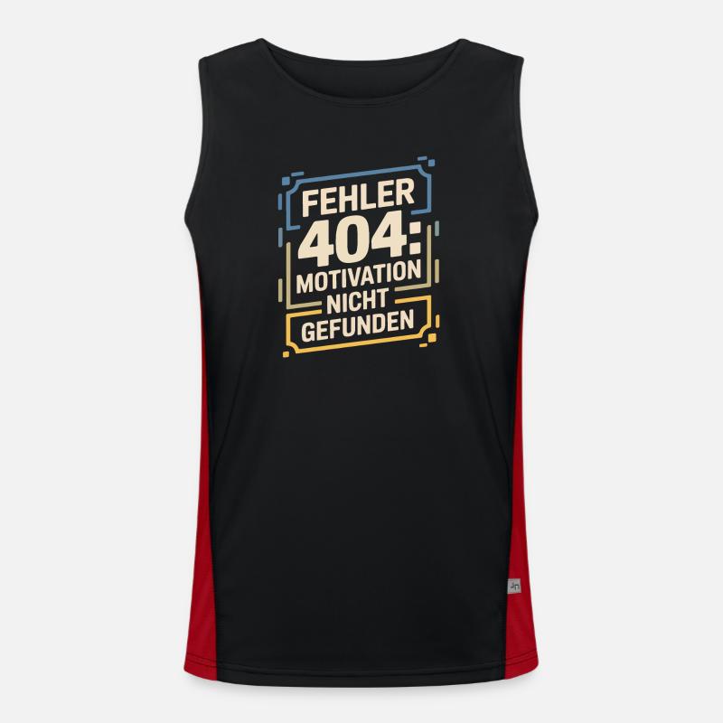 Error 404: Motivation not found - Men's Functional Contrast Tank Top - black/red