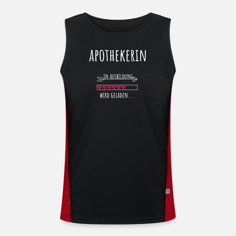 Pharmacy Student Profession Pharmacist Training - Men's Functional Contrast Tank Top  - black/red