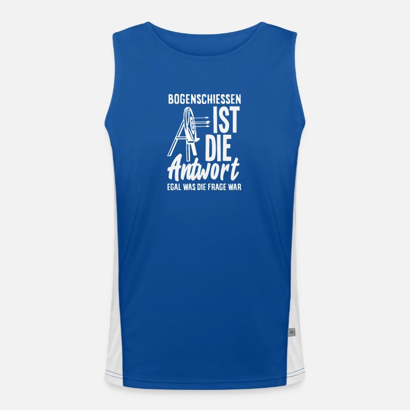 Ich gehe Bogenschießen Funktionelles Kontrast-Tank Top für Männer 