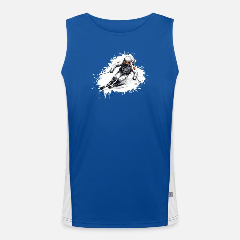 Astronaut Ski Skiing Men's Functional Contrast Tank Top 