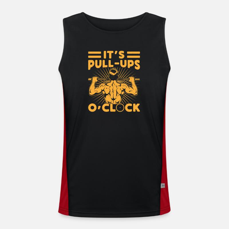 Fitness Fanatics It´s Pull-Ups O´Clock Funktionelles Kontrast-Tank Top für Männer 